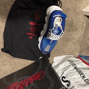 Versace Blue and White Sneakers